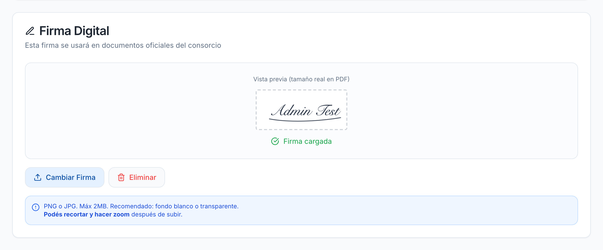 Firma cargada