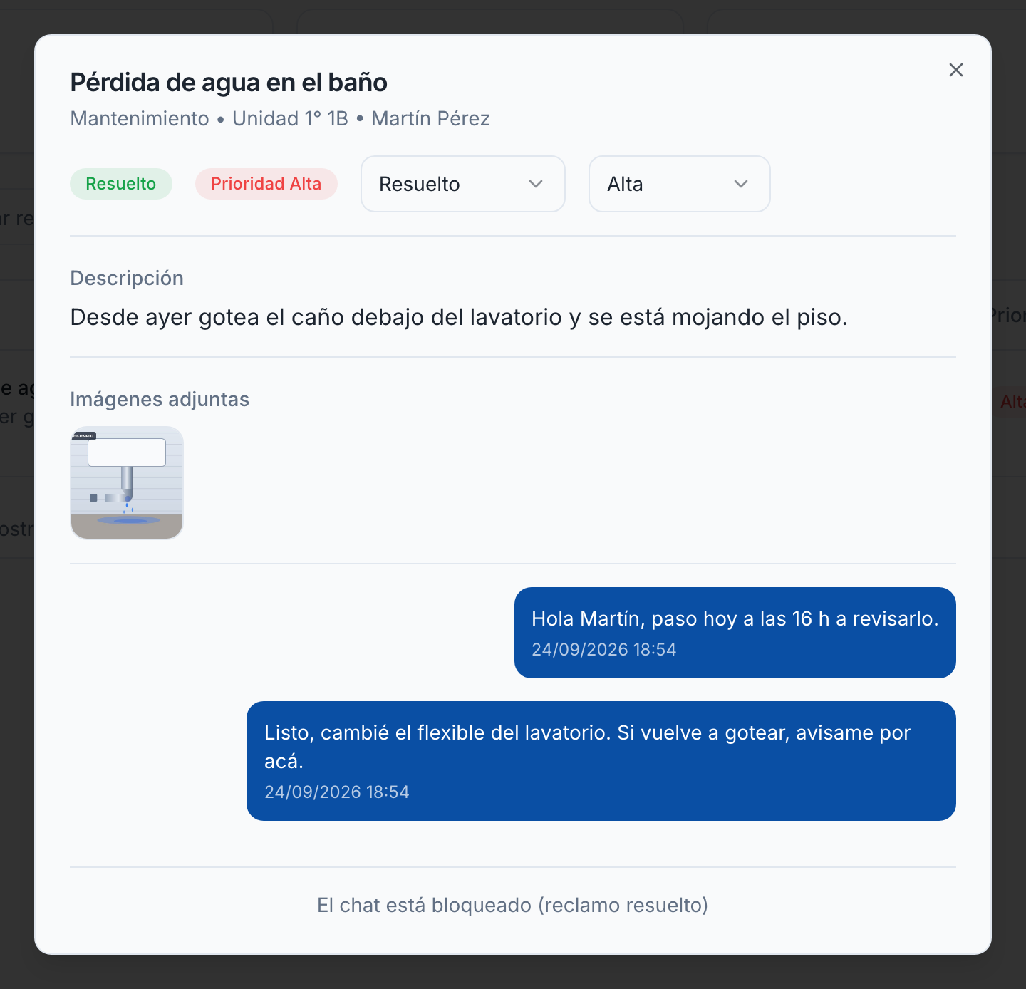 Reclamo resuelto